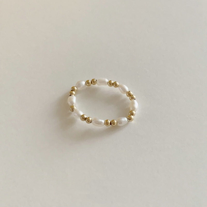 Handmade natural pearl millet Pearl Ring