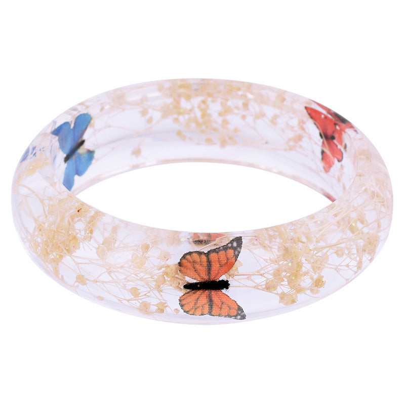 Handmade Epoxy Resin Dried Flower Bracelet