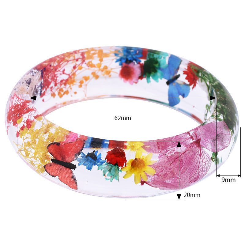 Handmade Epoxy Resin Dried Flower Bracelet