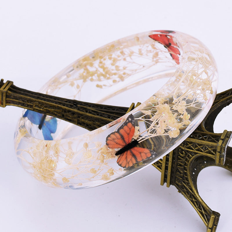 Handmade Epoxy Resin Dried Flower Bracelet