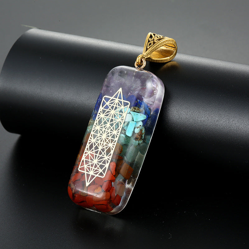 Retro Reiki Healing Energy Crystal Pendant Natural Stone For Yoga Meditation Spiritual 7 Chakra Jewelry Necklace Amulet