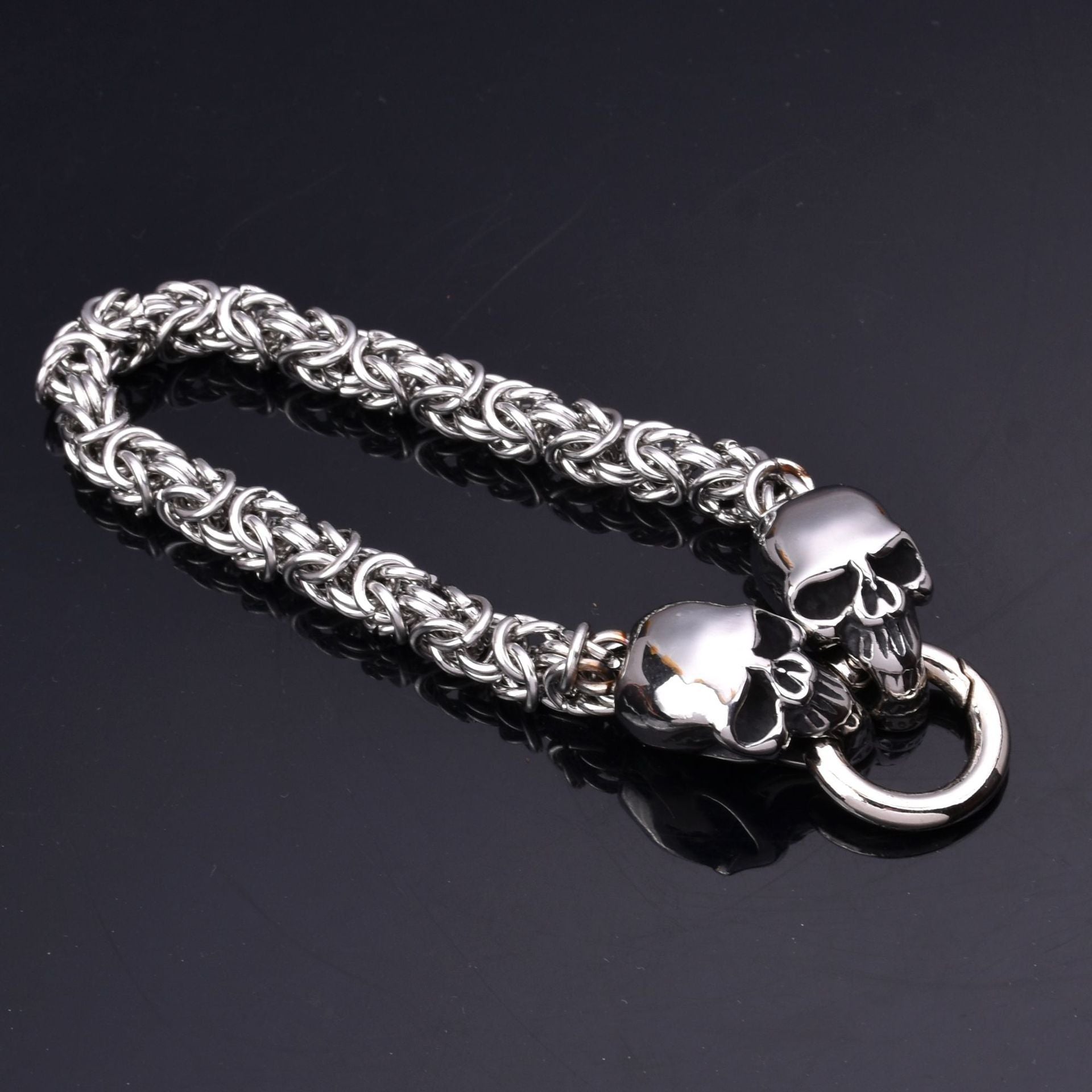 Men's Stainless Steel Ghost Head Handmade Bracelet