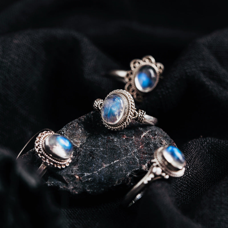 Handmade Inlaid Moonstone Ring For Women