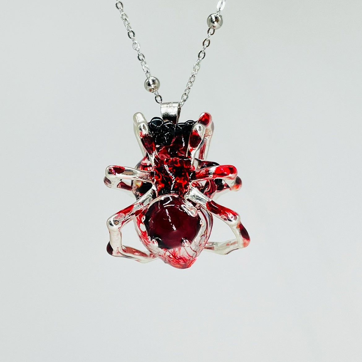 Handmade Spider Woven Heart Necklace