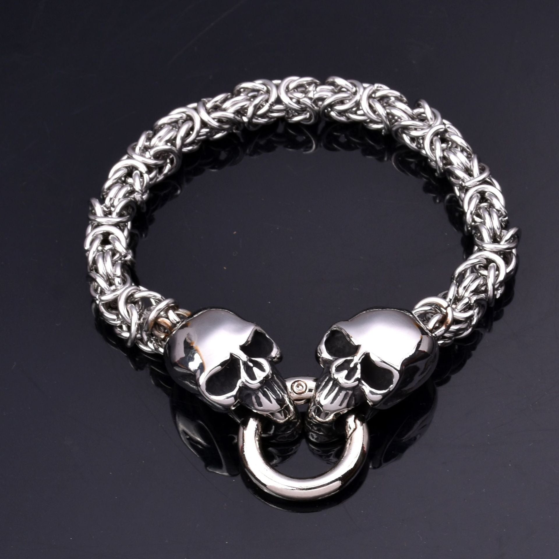 Men's Stainless Steel Ghost Head Handmade Bracelet