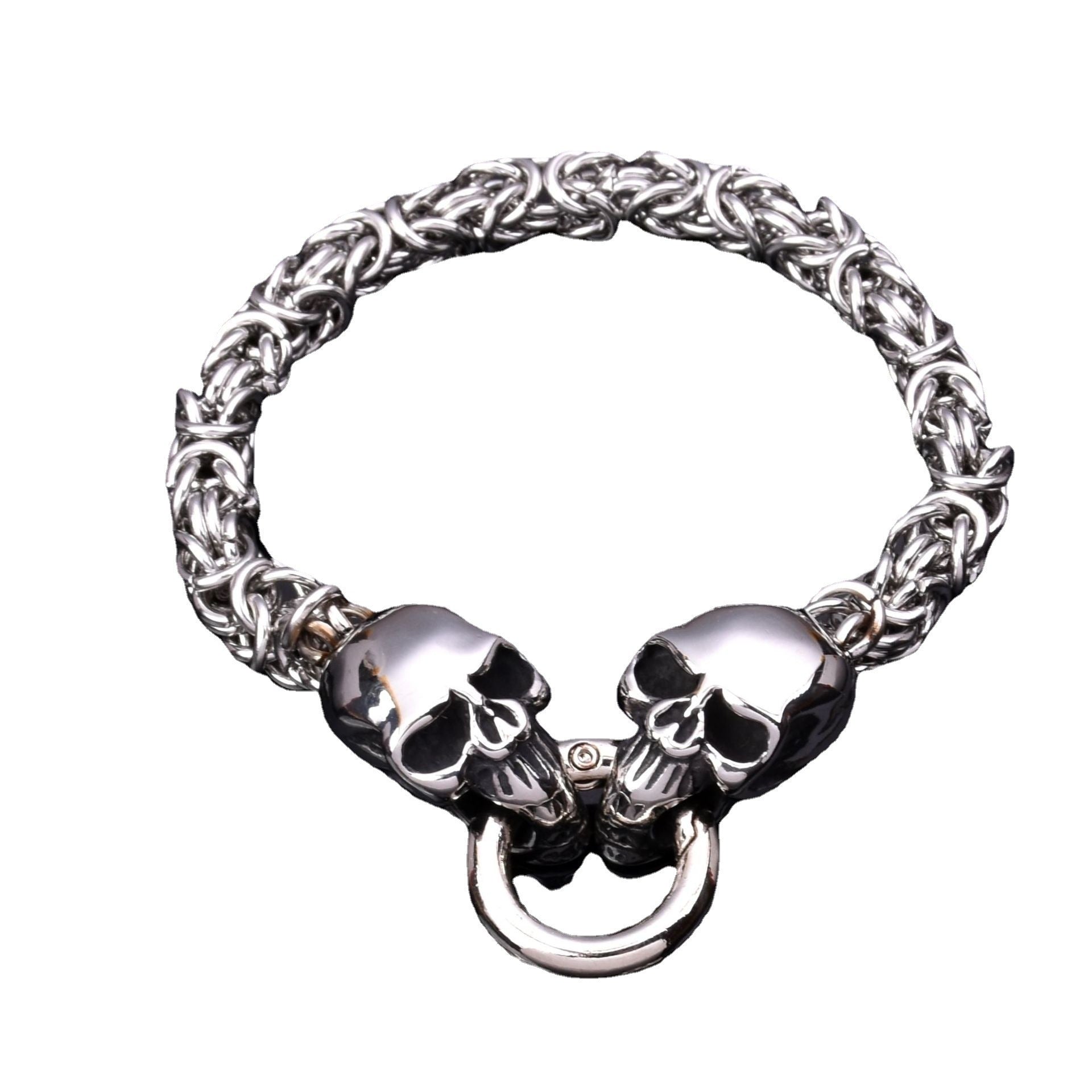 Men's Stainless Steel Ghost Head Handmade Bracelet