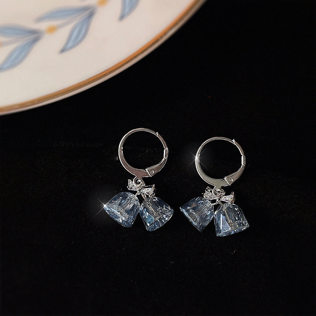 Glass Crystal Bell Handmade Ear Buckle